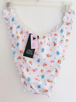 Wild Fable Floral Ruffle Bikini Bottoms Size Large (12-14) NWT thumbnail 2