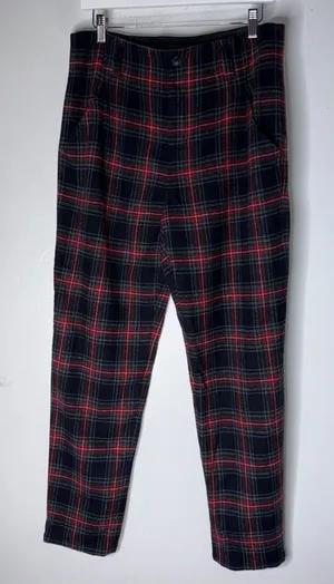Pendleton Wool Plaid‎ Straight Leg Pants Size 12 Made In The USA thumbnail 1