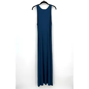 EXCHIC Teal Maxi Dress Sleeveless Tank Stretch Casual Flowy Lounge Summer Size M thumbnail 2