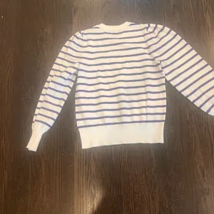 Striped Purple and White Women's Crew Neck Sweater thumbnail 6