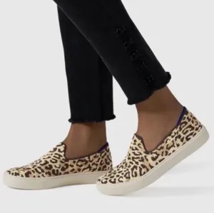 Rothys Leopard Print 'Camo Cat' Slip On Sneakers Animal Print Sz 8 thumbnail 1