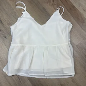 Old‎ Navy Cream Rhinestone Babydoll Cami Tank Top NWT Adjustable Straps Small thumbnail 3