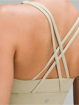 Lululemon Energy Longline Bra Sz 6 in Tan Beige Color thumbnail 3