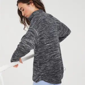 OFFLINE‎ By Aerie Home Stretch Quarter Zip Sweater Black Size Oversized XS thumbnail 3