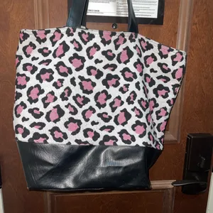 Stylish Leopard Print Tote Bag Black thumbnail 7