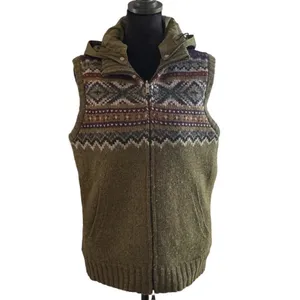 Lauren Ralph Lauren M Fair Isle Sweater Vest Hooded Full Zip Cabin Boho Gorpcore thumbnail 2