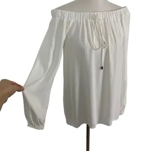 Lola And Sophie Top XS White Off Shoulder Long Sleeve Blouse Romantic Chic thumbnail 2