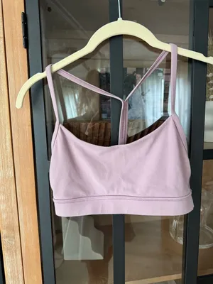 Lululemon Flow Y Sports Bra Nulu Lavender Lux dusty rose blush strappy workout thumbnail 7