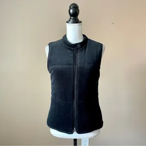 TOMMY HILFIGER | Black Velour Puffer Vest Sz L thumbnail 2