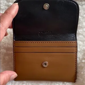 Coach Glitter Cheeky Card Pouch in Light Brown Leather thumbnail 3