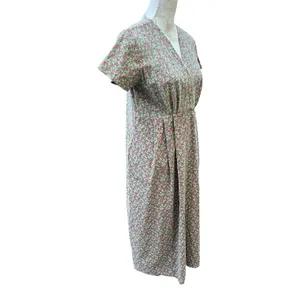 Modest Cottagecore Midi Dress Ditsy Floral Corduroy Pinwale Handmade Prairie thumbnail 4