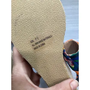 Nwot Qupid Florl Navy Blue‎ And Orange Espadrilles Wedge Sandals thumbnail 9