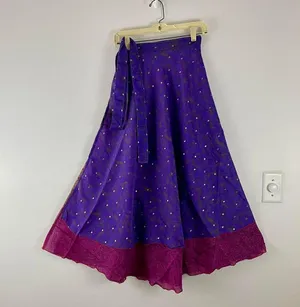 Reversible Maxi Wrap Skirt BINW716 Purple thumbnail 1