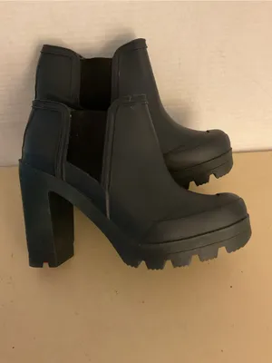 Hunter women dark gray rubber plychelsea waterwheel boots US 7 thumbnail 11