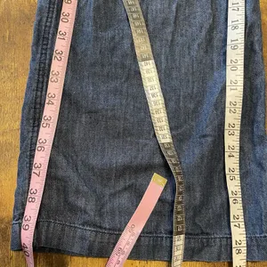 Express Womens Chambray Jumpsuit Sz 0 Boho Coastal Grandma Trouser Romper Y2k thumbnail 11