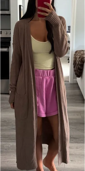 Long Brown Cardigan thumbnail 1