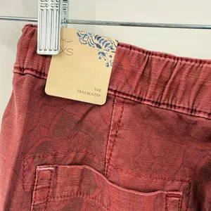 Anthropologie Pilcro‎ NWT The Trailblazer Patchwork Pants Burgundy Size XS thumbnail 5