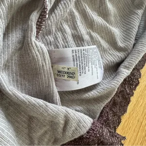 American Eagle Soft & Sexy Ribbed Lace Trim Cami Top in Purple thumbnail 5