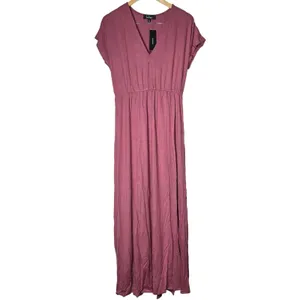 Lulus Easy for Me Rusty Rose Short Sleeve Maxi Dress 44558 Medium thumbnail 3