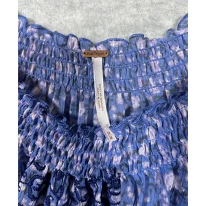 Free People Shirt Sz M Floral‎ Embroidered Cottage Peasant Boho Floral thumbnail 3