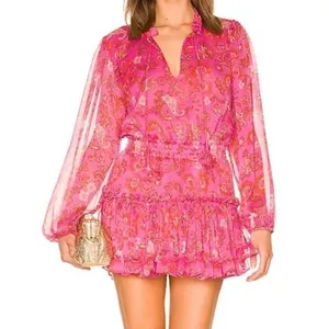 MISA Los Angeles Lorena Mini Dress Careyes Floral Print Size Medium thumbnail 13