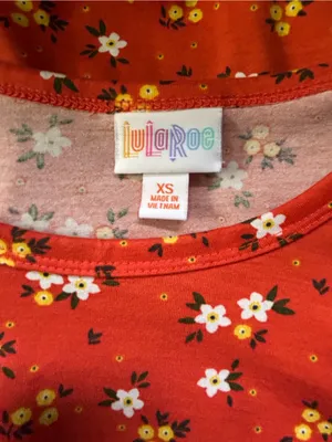 LuLaRoe Women’s Jessie Orange White Floral Dress XS thumbnail 10
