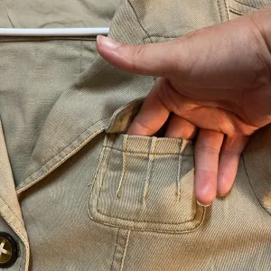 Luii jacket medium neutral jacket denim feel cotton blend cute buttons pockets Tan thumbnail 7
