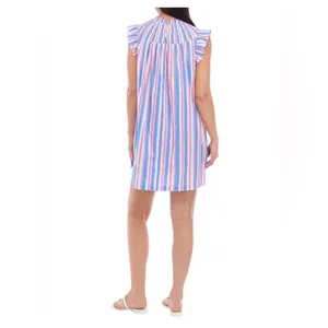 Crown & Ivy Dress Women’s Size Small Flutter Sleeve Smocked Stripe Patriotic NWT thumbnail 3