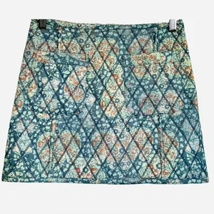 FREE PEOPLE Quilted Darla‎ Floral Print Blue Mini Skirt Patch Pockets Boho XS thumbnail 4