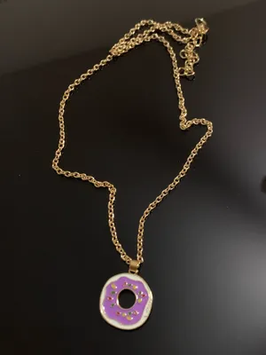 Donut Gold Tone Necklace 18” + 2” Extender thumbnail 2