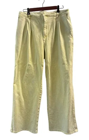 Avec Les Filles Women’s Yellow Wide Leg Jeans Size 32 thumbnail 1