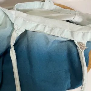 Athleta Tote Bag Blue Ombre Large Cotton Canvas Shopping Bag 19x13 Athleisure thumbnail 12