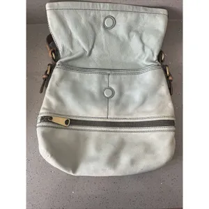FOSSIL Explorer Flap Foldover Hobo Light blue Leather Slouch Shoulder Bag thumbnail 12