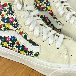 Vans Sk8 Hi Tapered Floral Sneakers White Suede Canvas‎ Multi 3.5 Men 5 Women thumbnail 8