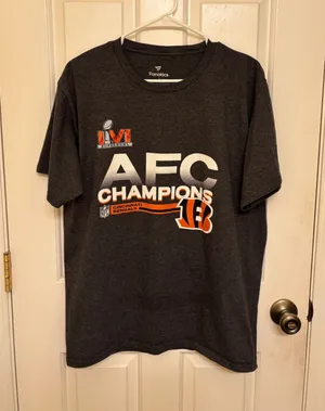 Cincinnati Bengals Fanatics AFC Champions Super Bowl LVI Gray NFL T-Shirt thumbnail 1