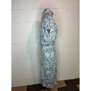 dress knit high neck blue cream 1980s pockets thumbnail 8