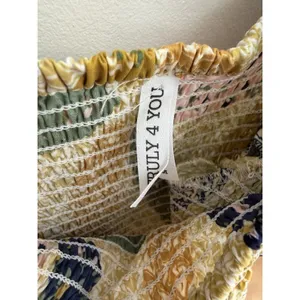 Truly 4 You Med Smocked Midi Dress Puff Sleeve Quilt Grandmacore Cottage Country thumbnail 3