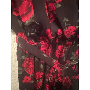NWT Disney Parks Pixar Coco Women's Flowy Floral Rose V-Neck Maxi Dress L thumbnail 4