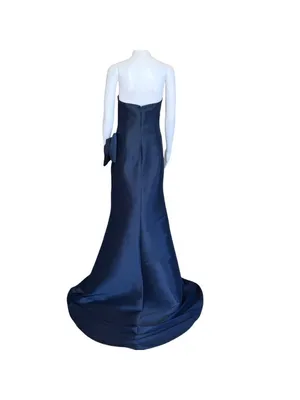 Wrap It In A Bow Strapless Evening Gown Jovani 49195 Navy Size 6 NWT thumbnail 2