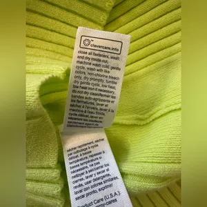 tommy hilfiger sweater XL Lime Green Zip Up Ribbed Top thumbnail 8