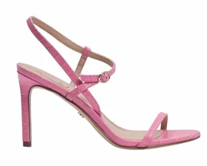 NEW Sam Edelman Pink Doran Croc Print Heels Sandals Shoes size 8 thumbnail 1