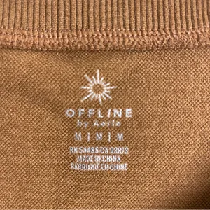 Aerie OFFLINE Cropped Long Sleeve Athletic Top Brown M thumbnail 8
