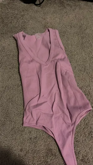 Purple V-neck bodysuit thumbnail 2