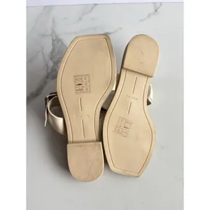 Dolce Vita Ilene Sandals Womens 8.5 Cream Off White Buckle Square Thong Slide thumbnail 6