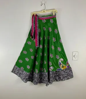 Reversible Wrap Maxi Skirt BIN175 Green thumbnail 1