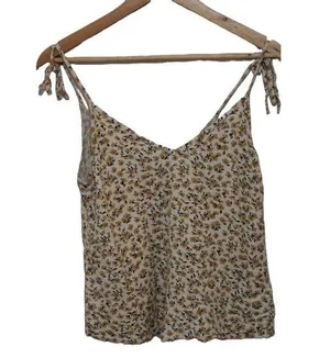 Women's Abercrombie & Fitch Yellow Floral Spaghetti Strap Tank Top Size Medium M thumbnail 1
