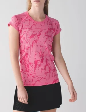 Lululemon Swiftly Tech Short Sleeve Crew Heathered Bon Bon size 8 thumbnail 1