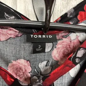 Womens Size 2 2X Torrid Midi Neck Tie Floral Dress NWT thumbnail 7