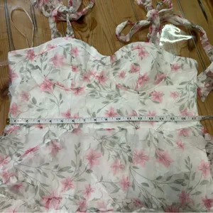 Lulus Endlessly Gorgeous White Floral Burnout Tie-Strap Midi Dress Size XL NWT thumbnail 9