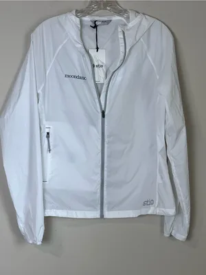 Stio Womens Second Light Windshell Jacket Medium‎ Morning Frost White New thumbnail 1